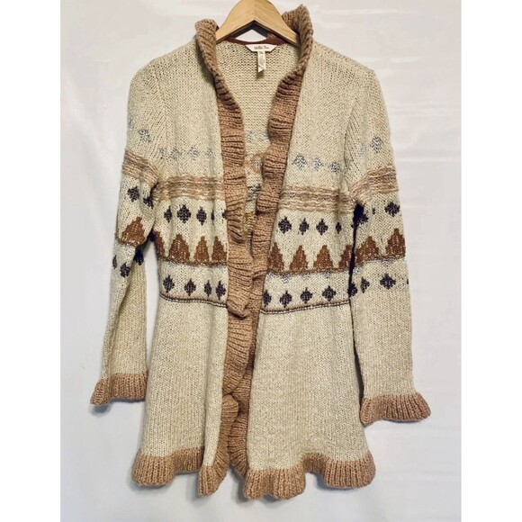 Matilda Jane Just Imagine Jacie Knit Ruffled Open Front Tunic Cardigan Medium - Picture 2 of 10